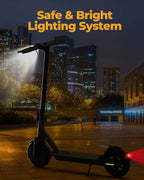 Electric Scooter - 8.5" Solid Tires, 350W Motor, Up to 19 MPH and 21-23 Miles Long-Range Portable Foldable Commuting Scooter for Adults with Double Braking System and App