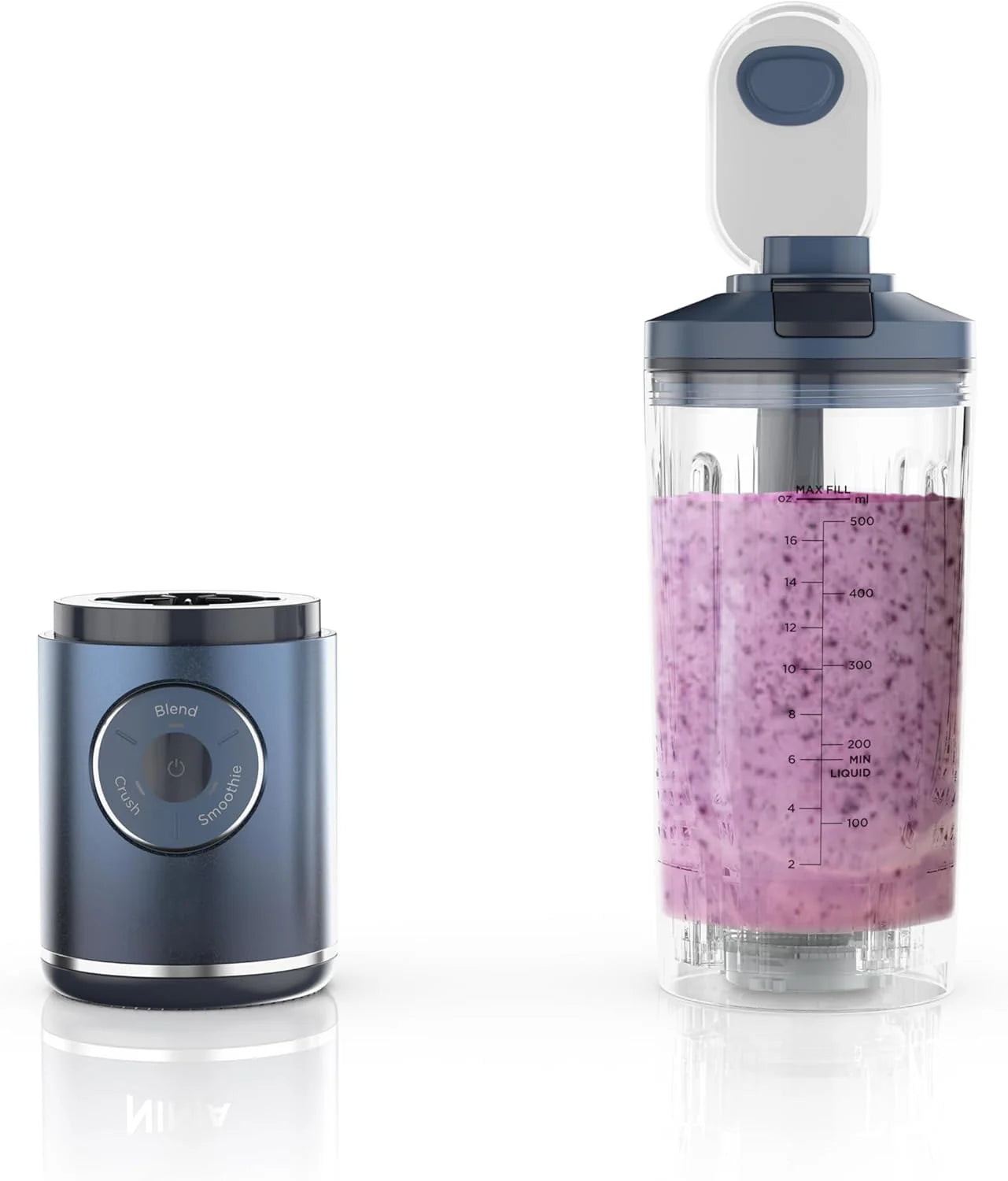 Portable Blender, Personal Blender, Ninja Blender, Smoothie, Blend, Ice Crush, 3 Programs, Cordless, 22oz removable Vessel, Dishwasher Safe, Leakproof, Sea Glass