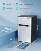 3.2 Cu.Ft Mini Fridge with Freezer – 2-Door Compact Refrigerator for Bedroom, Dorm, Office or Apartment, Silver3.2 Cu.Ft Mini Fridge with Freezer – 2-Door Compact Refrigerator for Bedroom, Dorm, Office or Apartment, Silver