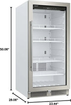 22" Wide 10.1 Cu. Ft. Commercial Beverage Merchandiser – Stainless Steel, Temp Alarm, Reversible Door