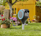 66' x 1/2" Automatic Retractable Garden Hose Reel on Metal Spike, 66' Outside Garden Hose Length, with 360掳 Rotation to Reach All Areas of Your Yard