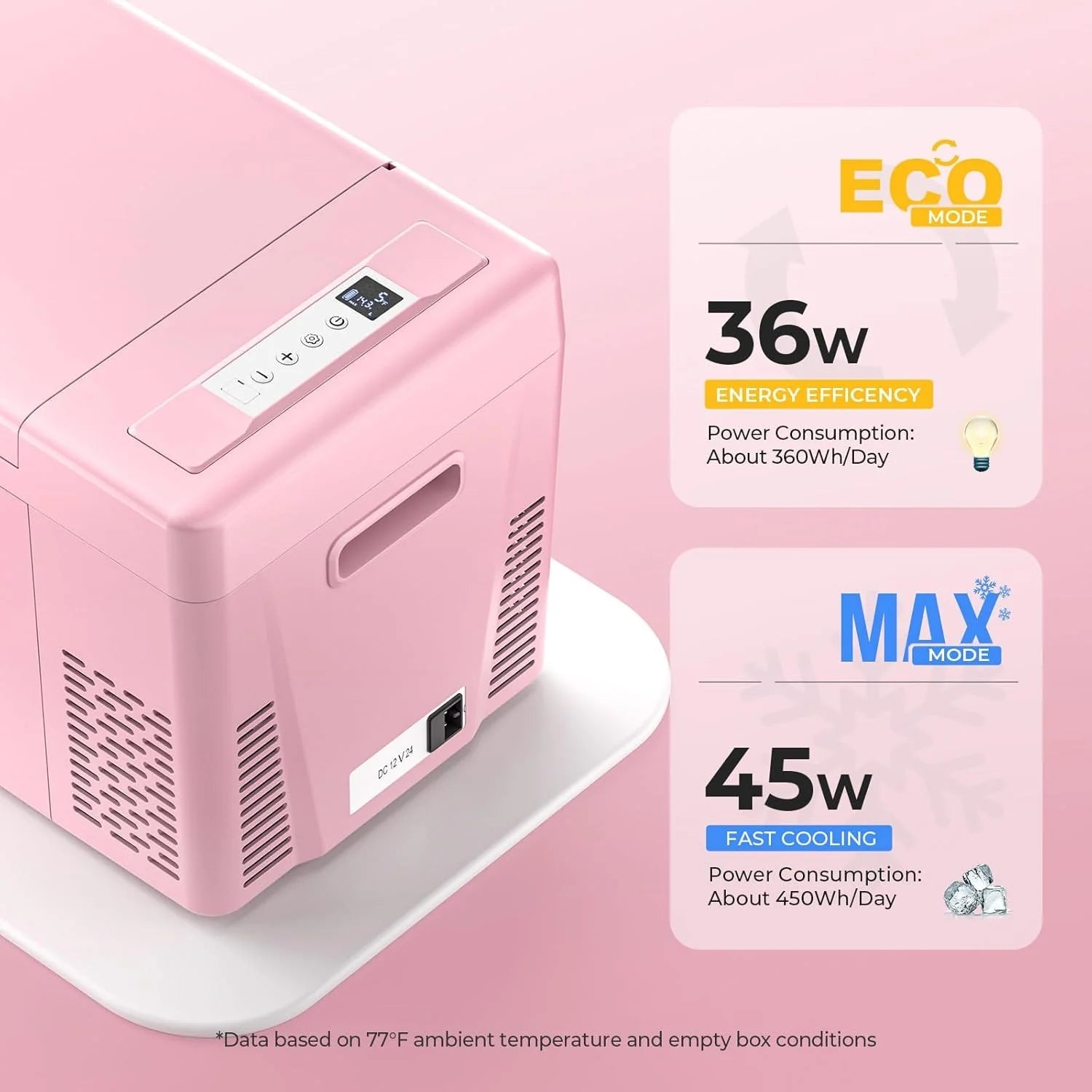 12 Volt Refrigerator 12V Car Fridge 23 Quart Portable Freezer Compressor Cooler 12/24V DC 110~240 Volt AC for Truck Van RV Camper SUV Travel Camping Road Trips Tailgating -7℉~50℉