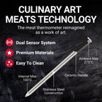 Smart Meat Thermometer with Bluetooth | 165ft Wireless Range | for The Oven, Grill, Kitchen, BBQ, Smoker, Rotisserie