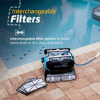 Wi-Fi Automatic Robotic Pool Vacuum Cleaner, Always Cleaning, Never Charging, with Wall Climbing Scrubber Brush, Ideal for In-Ground Pools up to 50 FT in Length