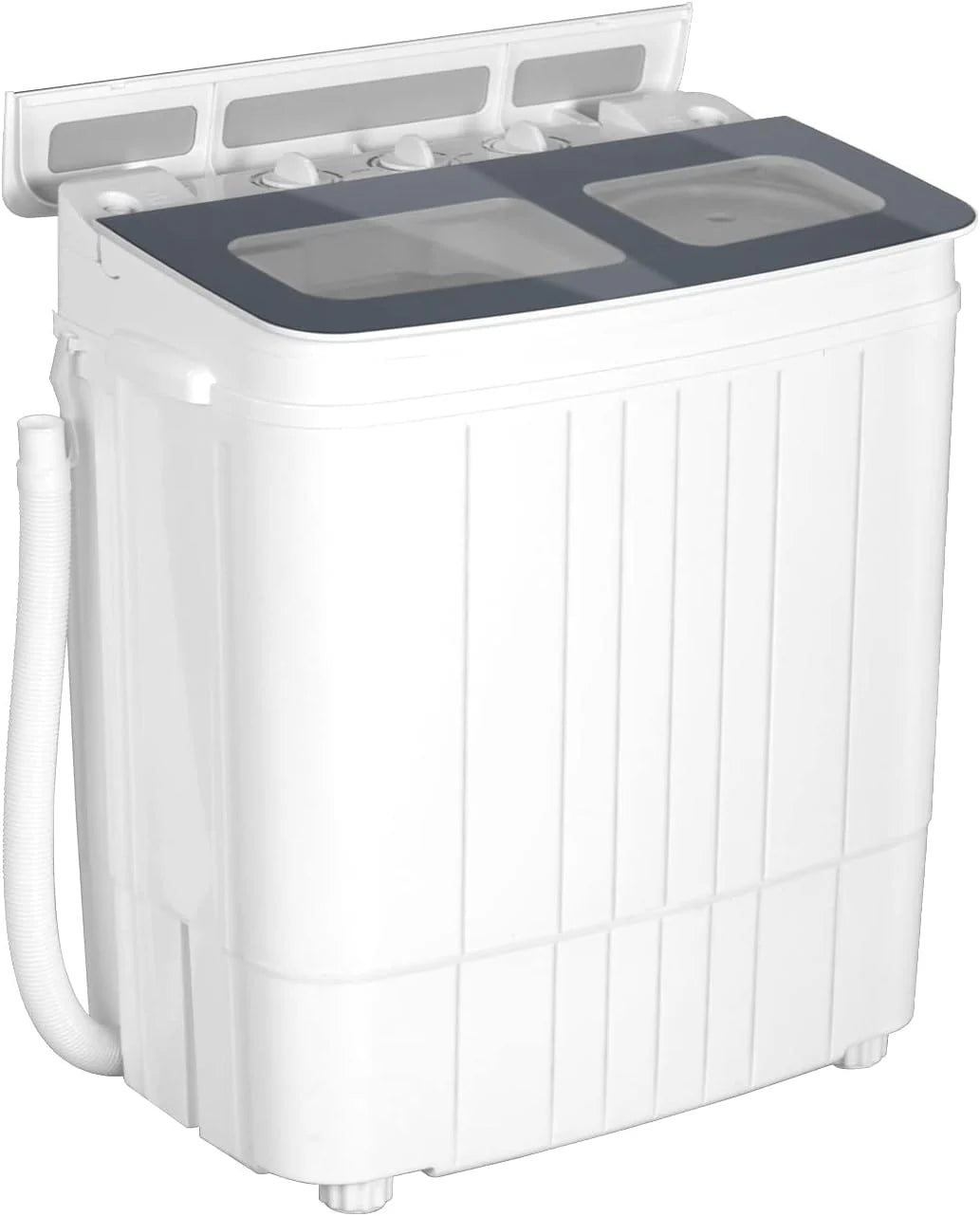 Portable Washing Machine - 14.5 lbs Mini Twin Tub Washer & Spin Dryer for Apartments, Dorms, RVs, Camping - Gray/Blue