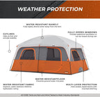 Straight Wall Cabin Tents | 10 Person / 11 Person / 12 Person Large Multi Room Family Tents for Car Camping & Outdoor Adventures