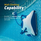 Wi-Fi Automatic Robotic Pool Vacuum Cleaner, Always Cleaning, Never Charging, with Wall Climbing Scrubber Brush, Ideal for In-Ground Pools up to 50 FT in Length