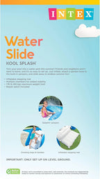 Inflatable Water Slide Swimming Pool Play Center with Built in Sprayers for Kids and Adults, Ages 6 and Up, Blue