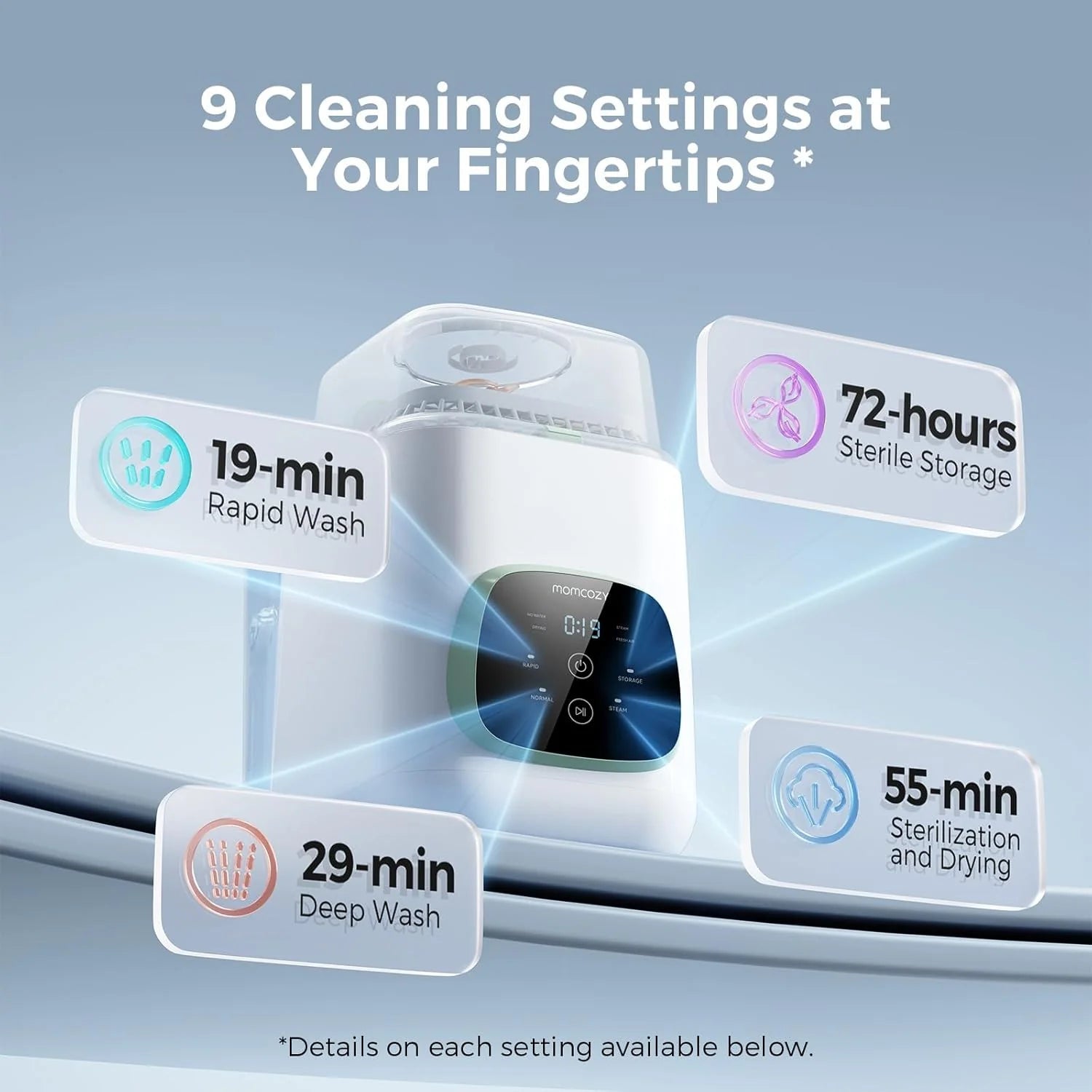 Baby Bottle Washer, Sterilizer & Dryer - All-in-One Cleaning Machine for Bottles, Pump Parts & Baby Essentials