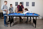 6 Ft Portable Pool Table, Adults Folding Billiards Tables for Game Room with Easy Foldable Storage, Includes Full Set of Billiard Balls, Cues, Chalk & Brush