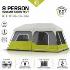 9 Person Instant Cabin Tent - 14' x 9', Green
