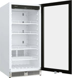 22" Wide 10.1 Cu. Ft. Commercial Beverage Merchandiser – Stainless Steel, Temp Alarm, Reversible Door