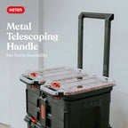 Modular Tools Organizer for Garage Storage and DIY, 3 Piece Resin Rolling Tool Box System for Small Parts