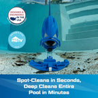 Cordless Pool Vacuum for Deep Cleaning & Strong Suction, Handheld Rechargeable Swimming Pool Cleaner for Inground and Above Ground Pools, Hoseless Pool Vac by