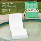 Classic White - in-Pool Chaise Lounger – Designed for Water Depths Up to 9” – Aqua Outdoors – Set of 2 – Compatible with All Pool Types - Poolside & Sun Deck Tanning