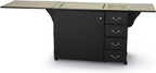 Sewing Cabinet for Sturdy Sewing, Cutting, Quilting, and Crafting with Storage and Airlift, Black Finish