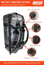Ultimate Adventure Bag -1680D Heavy Duty Waterproof Travel Duffel Bags for Camping, Motorcycle Dry Bag, Waterproof Bags for Boating, Waterproof Duffle Backpack,Tactical Duffle Bag