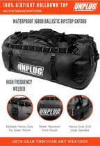 Ultimate Adventure Bag -1680D Heavy Duty Waterproof Travel Duffel Bags for Camping, Motorcycle Dry Bag, Waterproof Bags for Boating, Waterproof Duffle Backpack,Tactical Duffle Bag