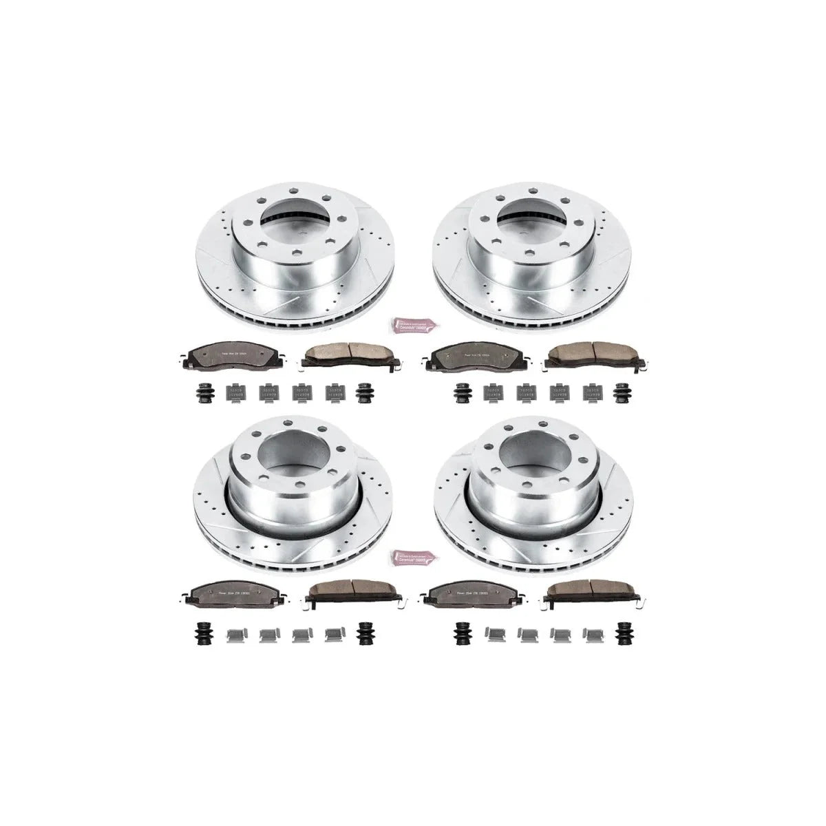 Powerstop Front Z36 Truck Carbon-Fiber Ceramic Brake Pad and Drilled & Slotted Rotor Kit.