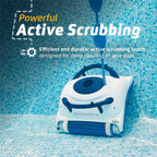Wi-Fi Automatic Robotic Pool Vacuum Cleaner, Always Cleaning, Never Charging, with Wall Climbing Scrubber Brush, Ideal for In-Ground Pools up to 50 FT in Length