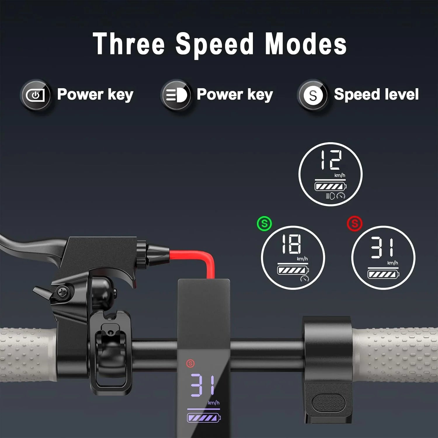 Electric Scooter - 8.5" Solid Tires, 350W Motor, Up to 19 MPH and 21-23 Miles Long-Range Portable Foldable Commuting Scooter for Adults with Double Braking System and App
