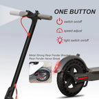 Electric Scooter - 8.5" Solid Tires, 350W Motor, Up to 19 MPH and 21-23 Miles Long-Range Portable Foldable Commuting Scooter for Adults with Double Braking System and App