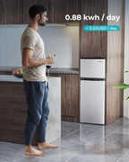 3.2 Cu.Ft Mini Fridge with Freezer – 2-Door Compact Refrigerator for Bedroom, Dorm, Office or Apartment, Silver3.2 Cu.Ft Mini Fridge with Freezer – 2-Door Compact Refrigerator for Bedroom, Dorm, Office or Apartment, Silver