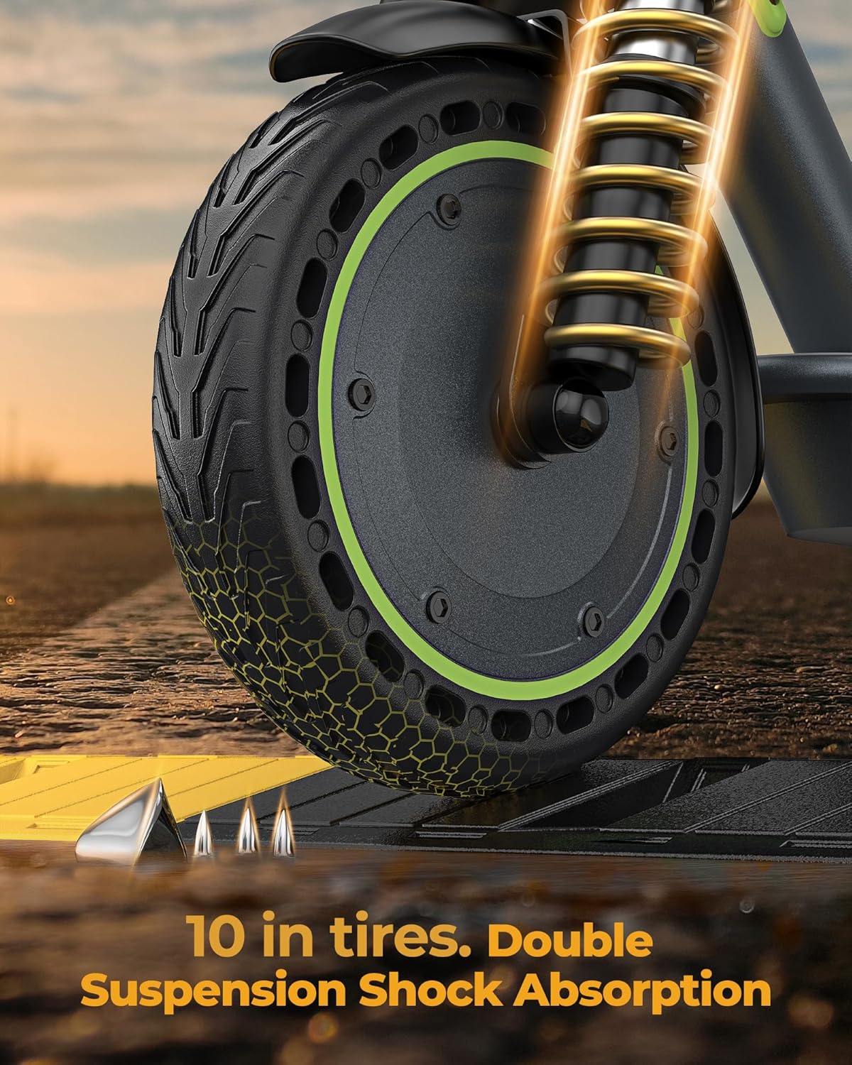 Electric Scooter - 8.5" Solid Tires, 350W Motor, Up to 19 MPH and 21-23 Miles Long-Range Portable Foldable Commuting Scooter for Adults with Double Braking System and App