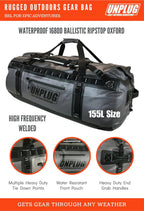 Ultimate Adventure Bag -1680D Heavy Duty Waterproof Travel Duffel Bags for Camping, Motorcycle Dry Bag, Waterproof Bags for Boating, Waterproof Duffle Backpack,Tactical Duffle Bag