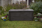 150 Gallon Resin Large Deck Box-Organization and Storage for Patio Furniture, Outdoor Cushions, Garden Tools and Pool Toys, Brown
