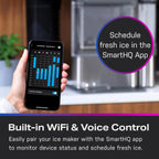 2.0 with 0.75 Gallon Tank, Chewable Crunchable Countertop Nugget Ice Maker, Scoop included, 38 lbs in 24 hours, Pellet Ice Machine with WiFi & Smart Connected, Stainless Steel
