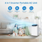 Portable Air Conditioner Cools Up to 700 Sq.Ft, 3-IN-1 Energy Efficient Portable AC Unit with Remote Control & Installation Kits for Large Room, Campervan, Office, Temporary Space