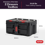 Modular Tools Organizer for Garage Storage and DIY, 3 Piece Resin Rolling Tool Box System for Small Parts