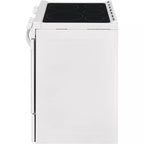 30 in. 5.0 cu. ft. Single Oven White with NVS Black Glass