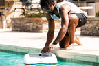 Automatic Robot Solar Pool Skimmer with Easy to Empty Oversized Filter Tray and Integrated Smart Technology with Obstacle Avoidance, Plus Solar Powered Cordless Design