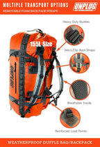 Ultimate Adventure Bag -1680D Heavy Duty Waterproof Travel Duffel Bags for Camping, Motorcycle Dry Bag, Waterproof Bags for Boating, Waterproof Duffle Backpack,Tactical Duffle Bag