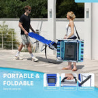 3-in-1 Outdoor Sun Tanning Lounge Chair with Face Hole – 5-Position Recliner, Folding Side Table & Removable Pillow, 330lbs Capacity, Blue