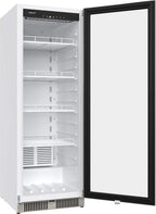 22" Wide 10.1 Cu. Ft. Commercial Beverage Merchandiser – Stainless Steel, Temp Alarm, Reversible Door